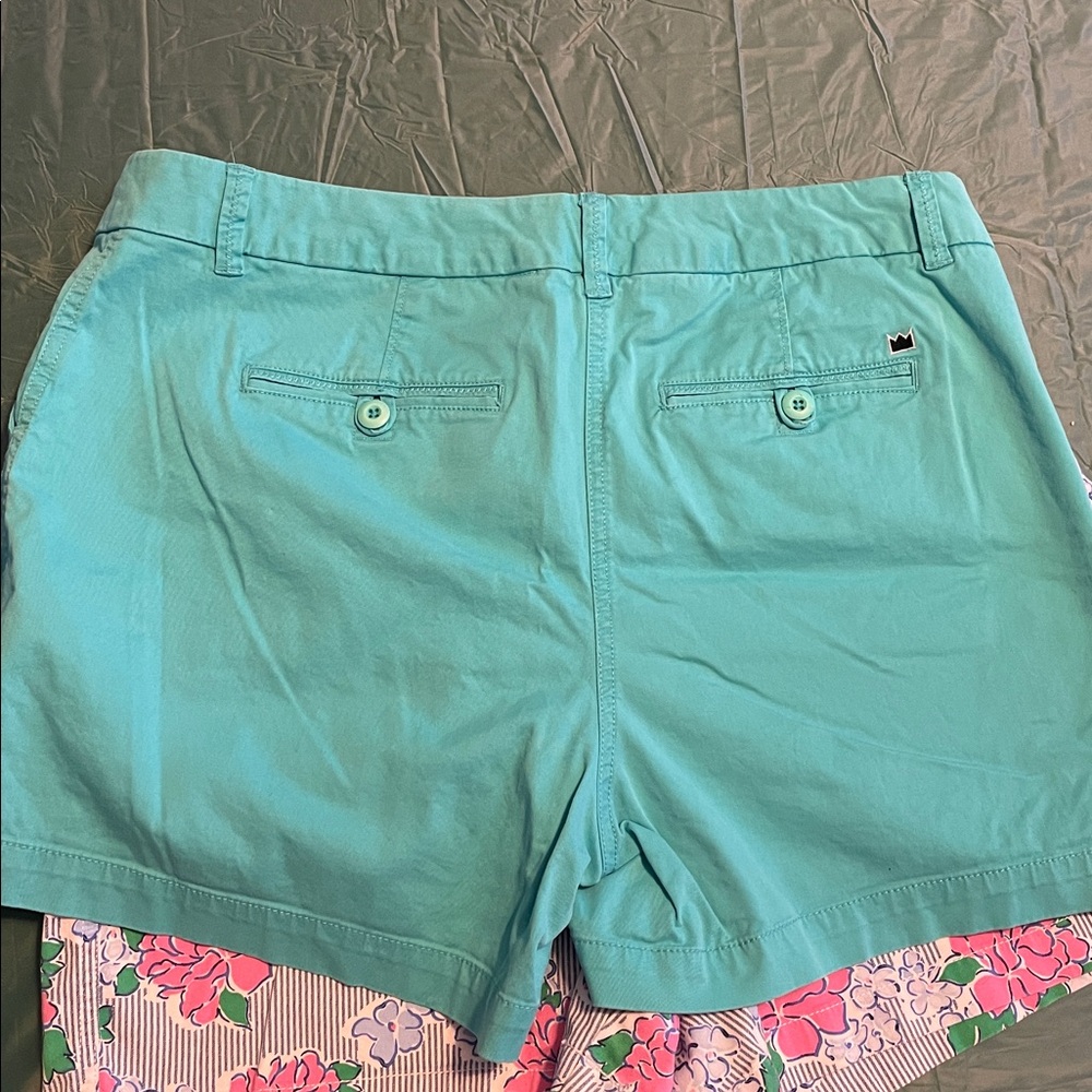 2 Crown & Ivy Caroline 5” shorts - Pink Floral and Teal Shorts - Picture 5 of 8